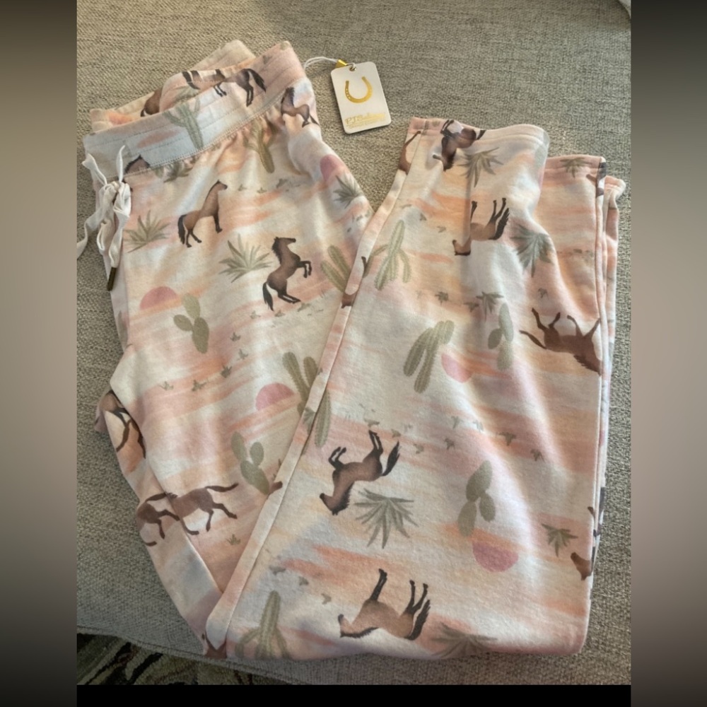 PJ Salvage new horse print pj bottoms large EXTEME softness